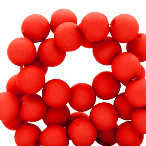 Acrylic beads 6mm flame scarlet red, 10 grams